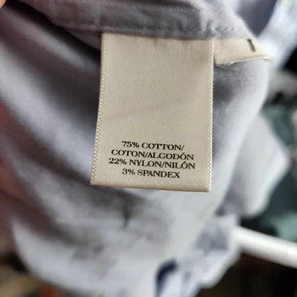 Ann Taylor Womens Blue Long Sleeve Button Down Blouse Shirt Size 10 Cotton Blend - Picture 4 of 5